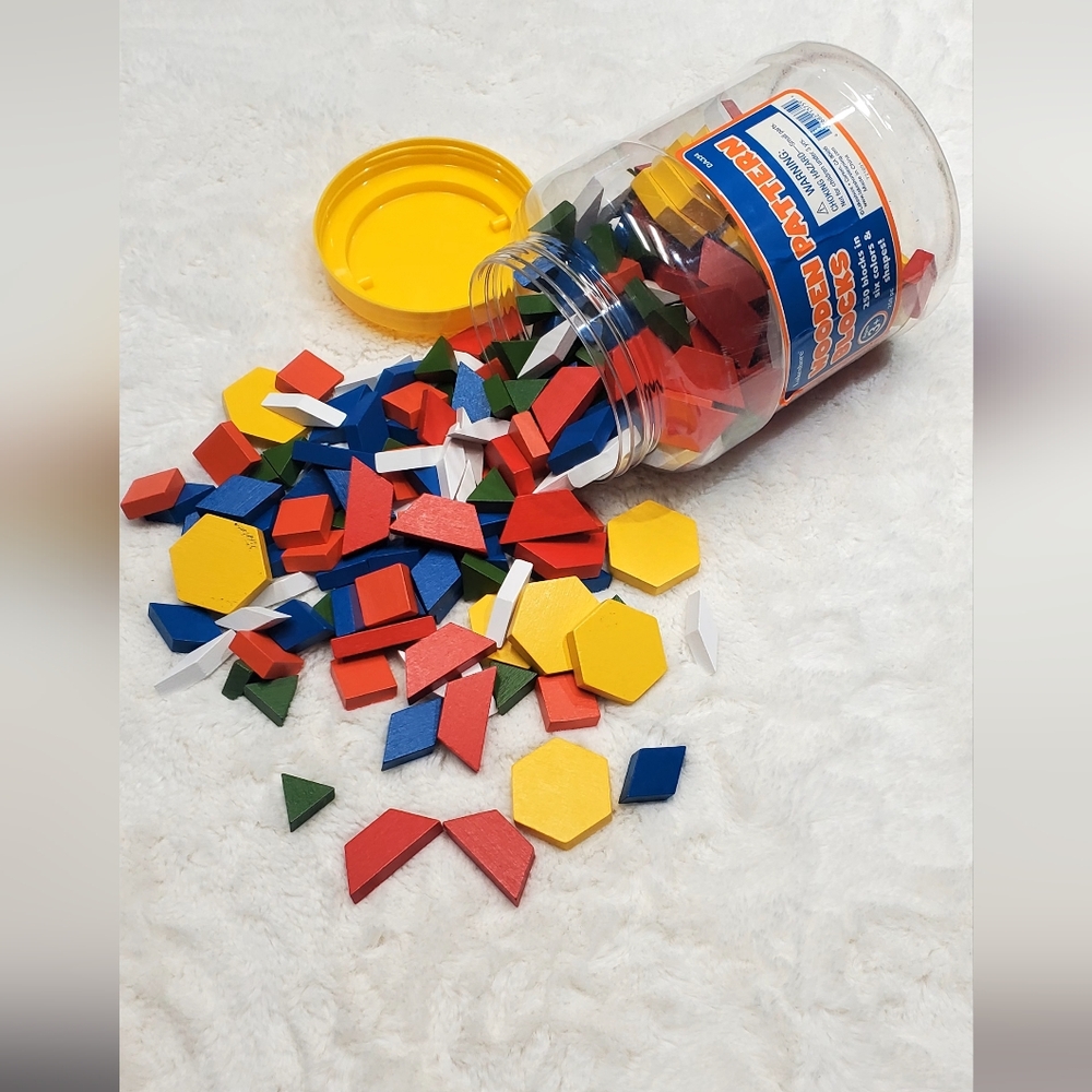 Colorful 250 Pc Geometric Wooden Shape Set